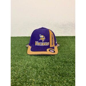 Vintage Minnesota Vikings hat cap strap back purple tan Puma Y2K football mens